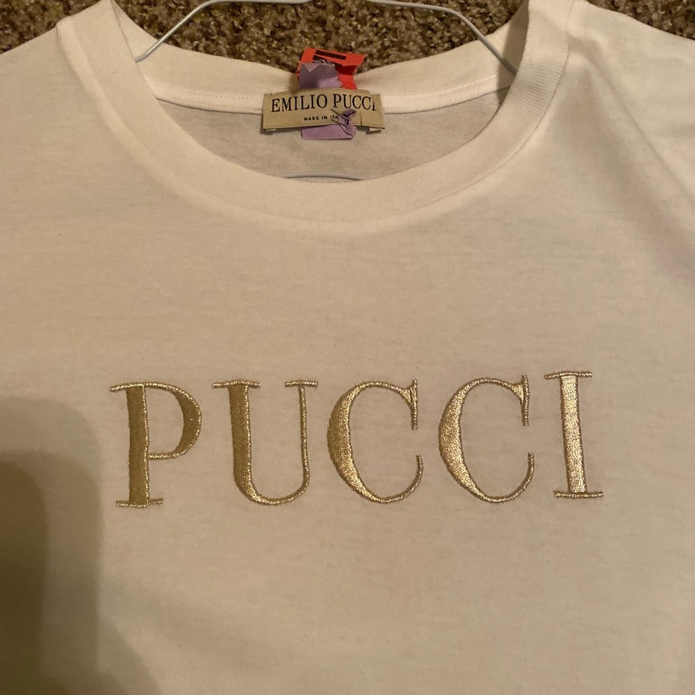 Emilio Pucci White Tee and Pastel Leggings Set - Picture 5 of 6